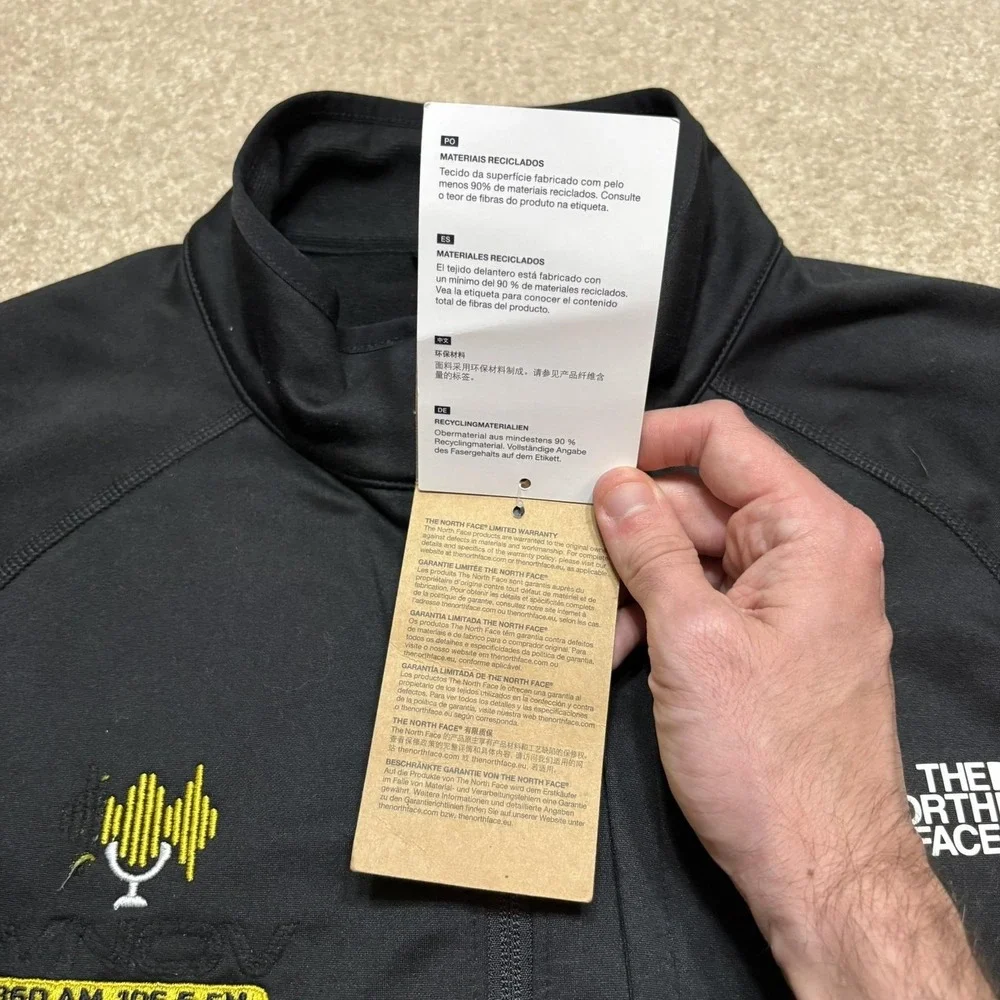 The North Face Fleece Pullover NWT Mens Large Black 1/4‎ Zip Hiking Canyonlands